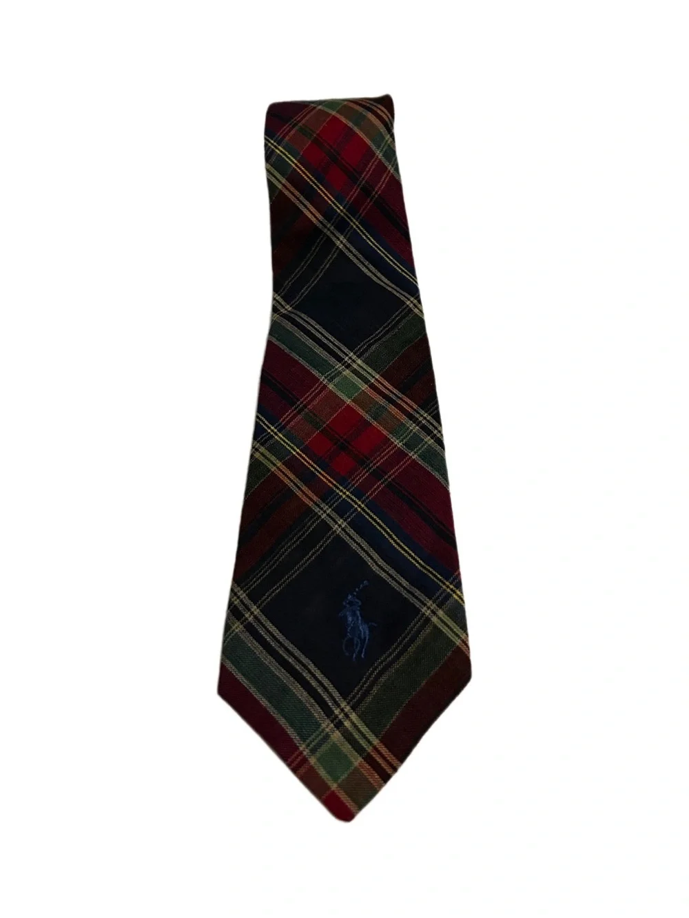 Vintage Ralph Lauren Polo Plaid Tartan 100% Cotton Tie USA 3.25
